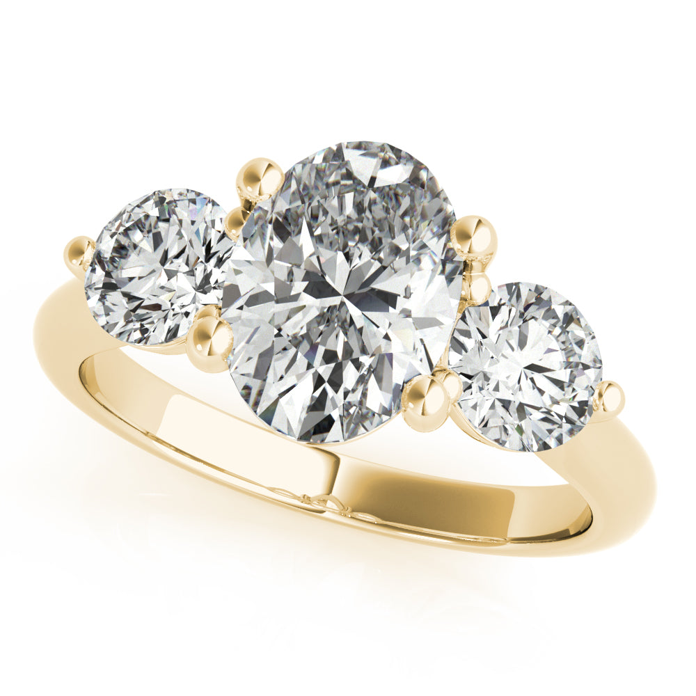 2 CT Round Three Stones Lab Grown Diamond Engagement Ring