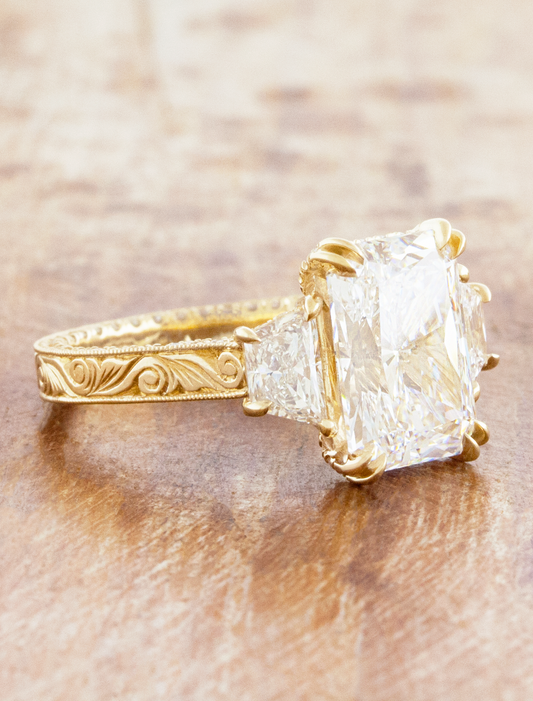 2 CT Round Three Stones Lab Grown Diamond Engagement Ring