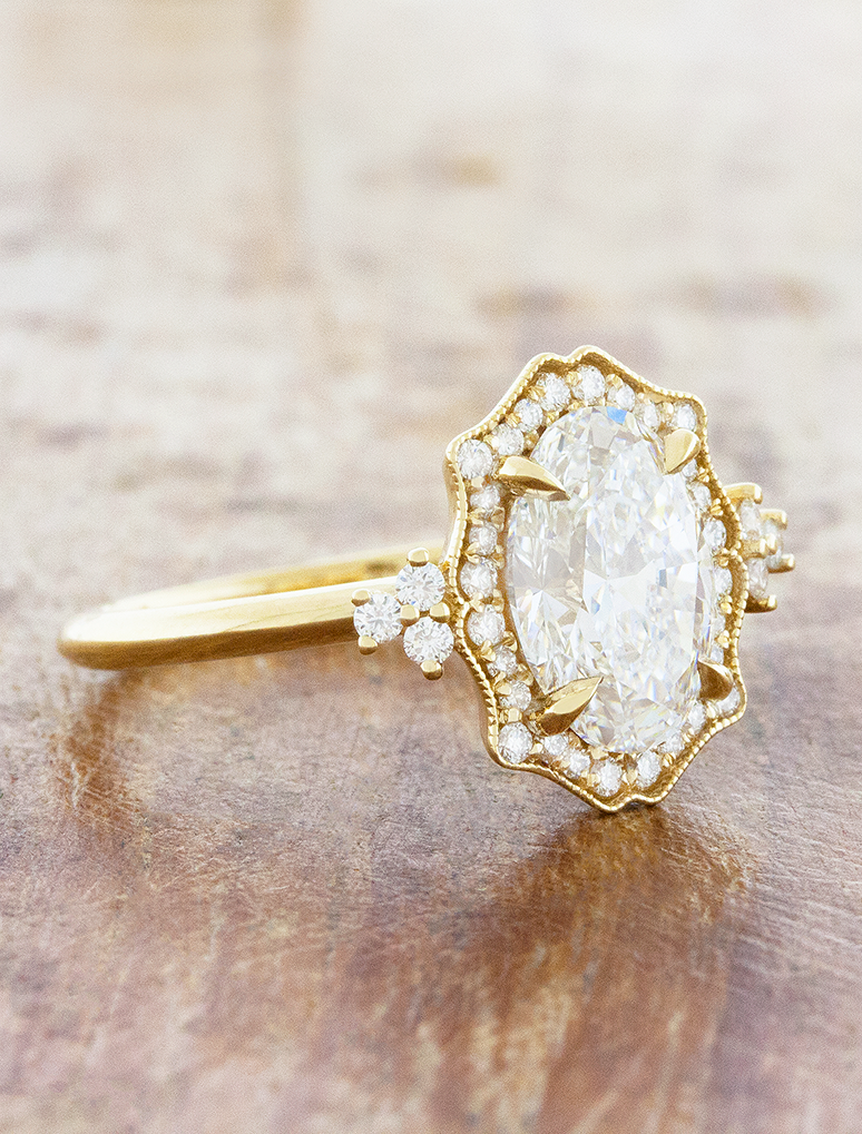 2 CT Round Three Stones Lab Grown Diamond Engagement Ring