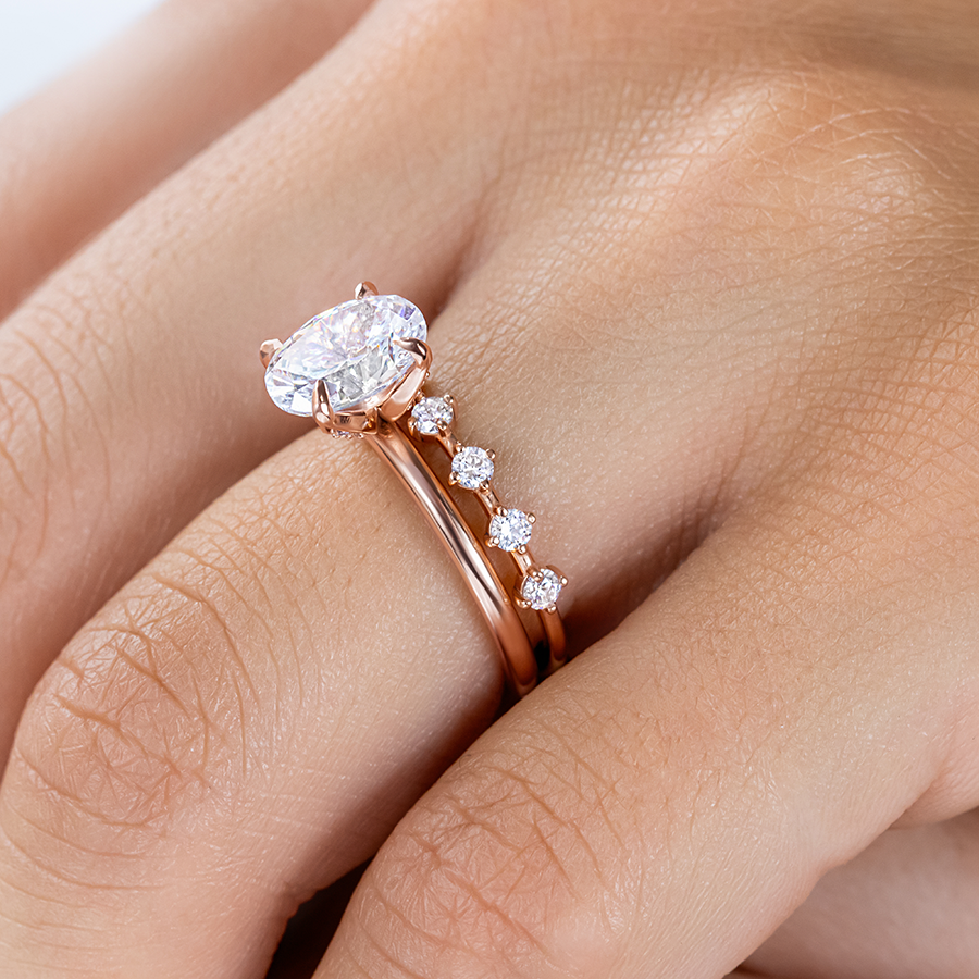 2 CT Round Three Stones Lab Grown Diamond Engagement Ring