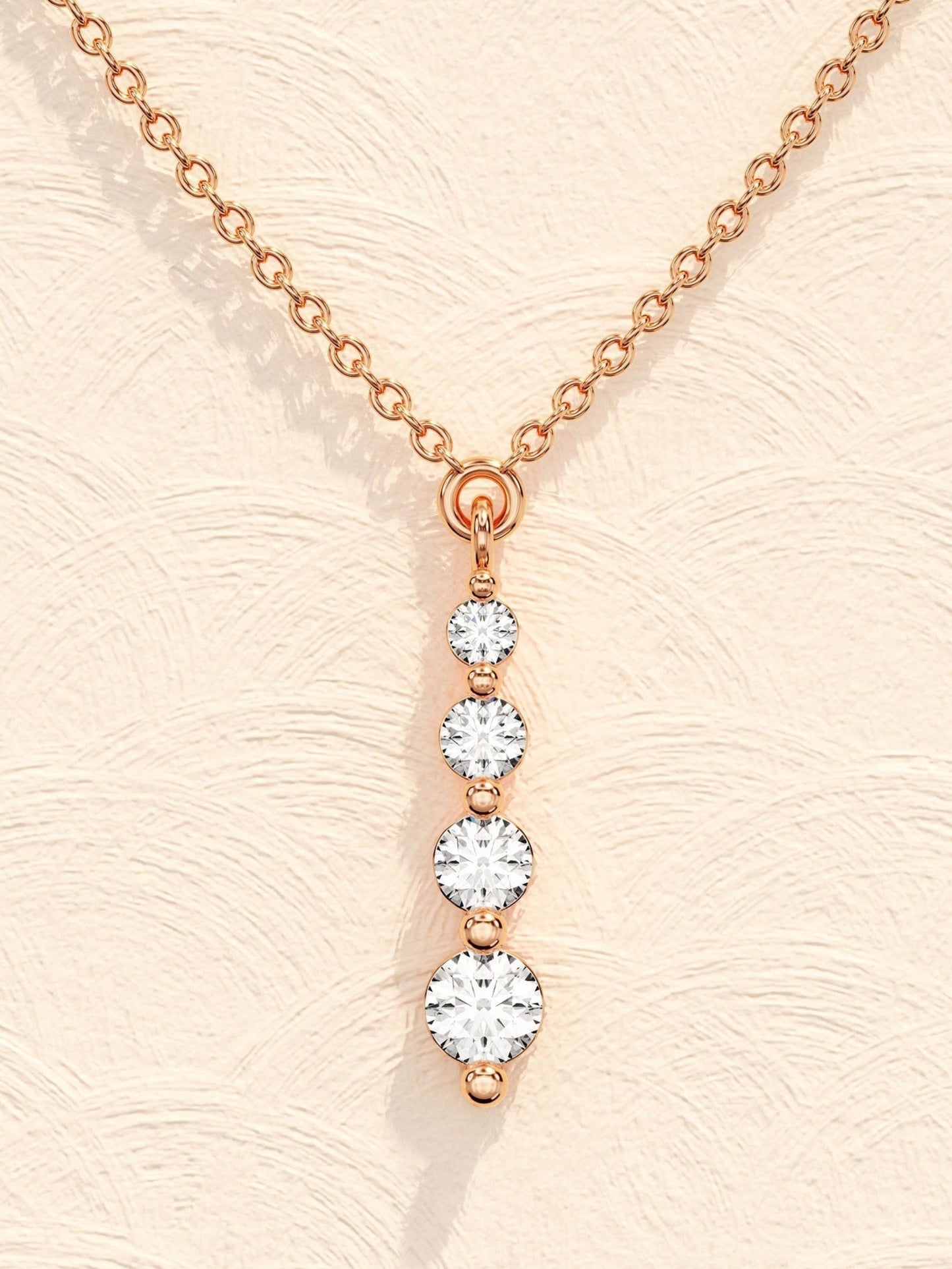 0.11 TCW Round Drop Pendant Moissanite Necklace 1