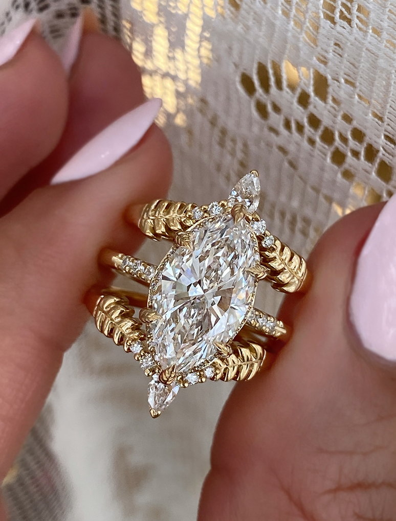 2 CT Round Three Stones Lab Grown Diamond Engagement Ring
