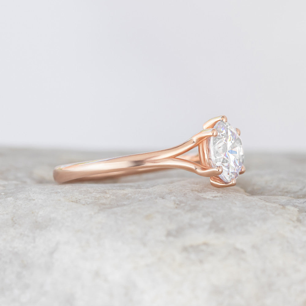 2 CT Round Three Stones Lab Grown Diamond Engagement Ring