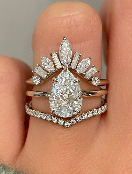 2 CT Round Three Stones Lab Grown Diamond Engagement Ring