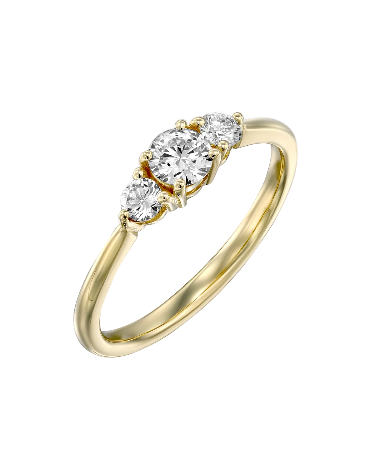 2 CT Round Three Stones Lab Grown Diamond Engagement Ring