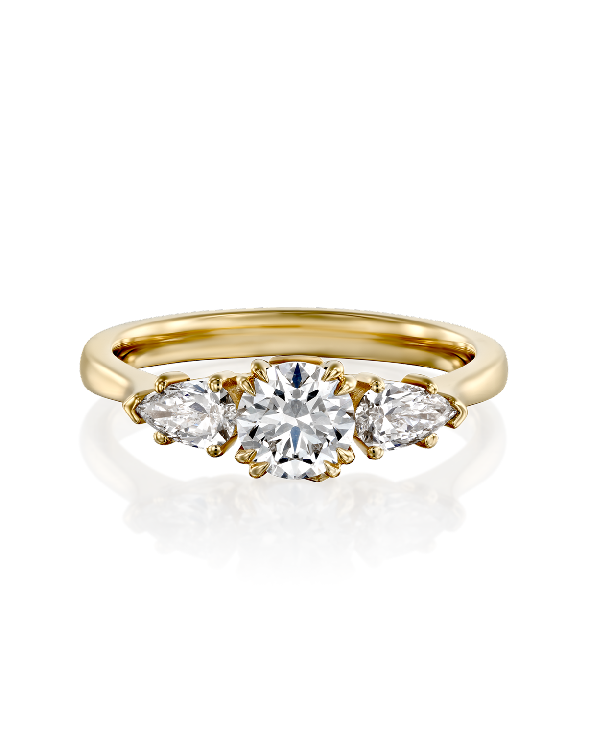 2 CT Round Three Stones Lab Grown Diamond Engagement Ring
