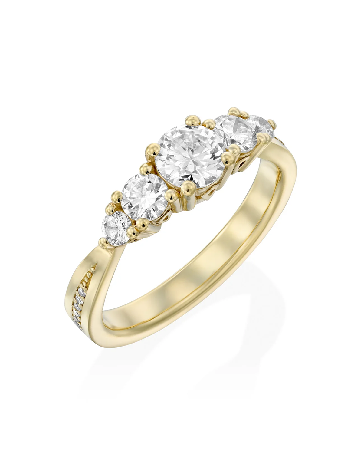 2 CT Round Three Stones Lab Grown Diamond Engagement Ring