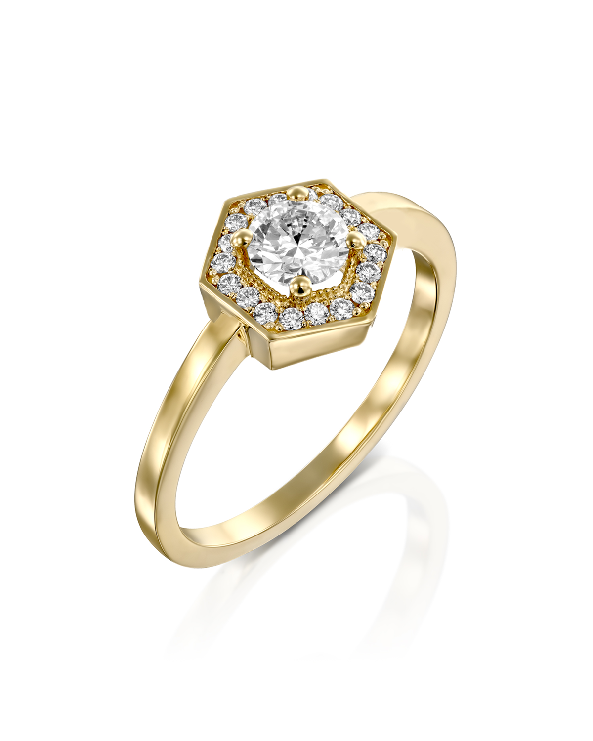 2 CT Round Three Stones Lab Grown Diamond Engagement Ring