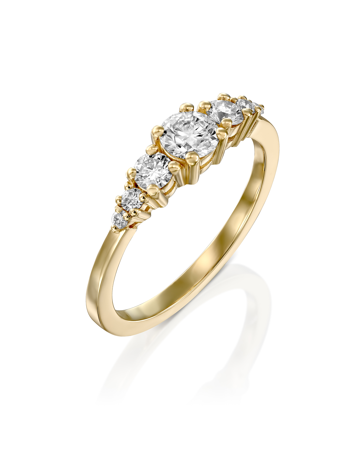 2 CT Round Three Stones Lab Grown Diamond Engagement Ring