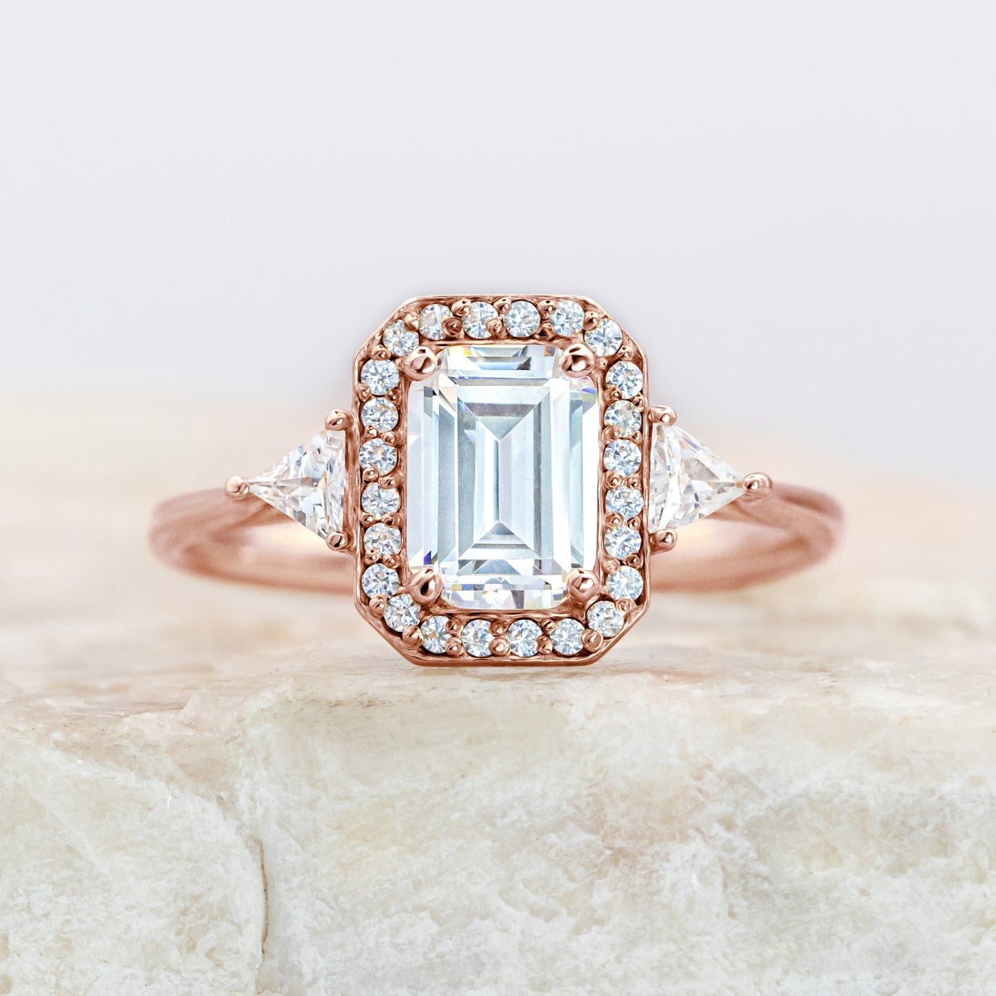 2 CT Round Three Stones Lab Grown Diamond Engagement Ring
