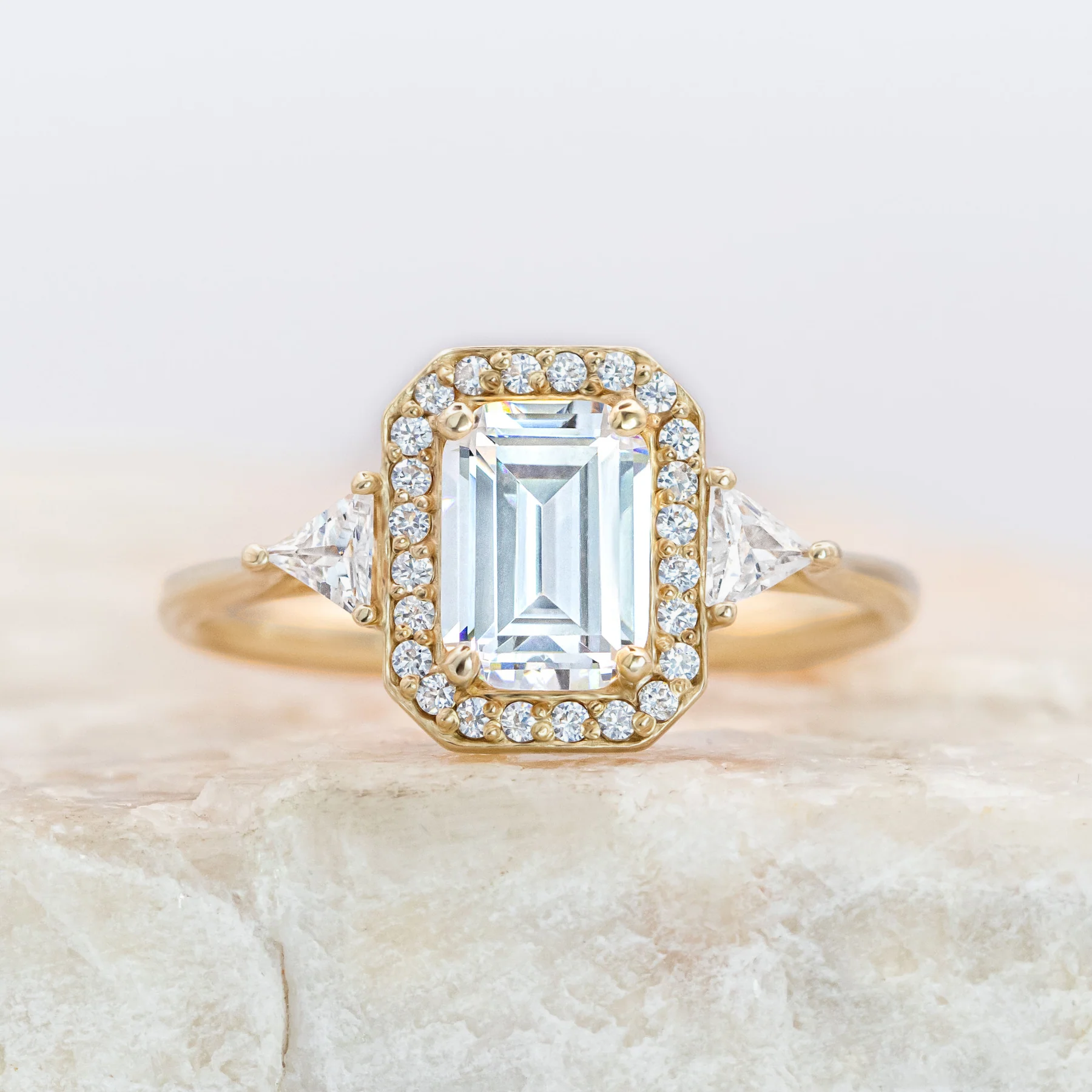 2 CT Round Three Stones Lab Grown Diamond Engagement Ring