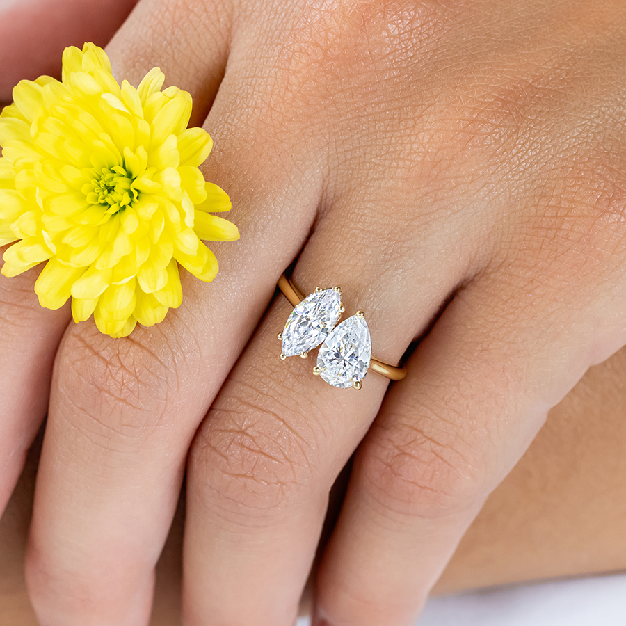 2 CT Round Three Stones Lab Grown Diamond Engagement Ring