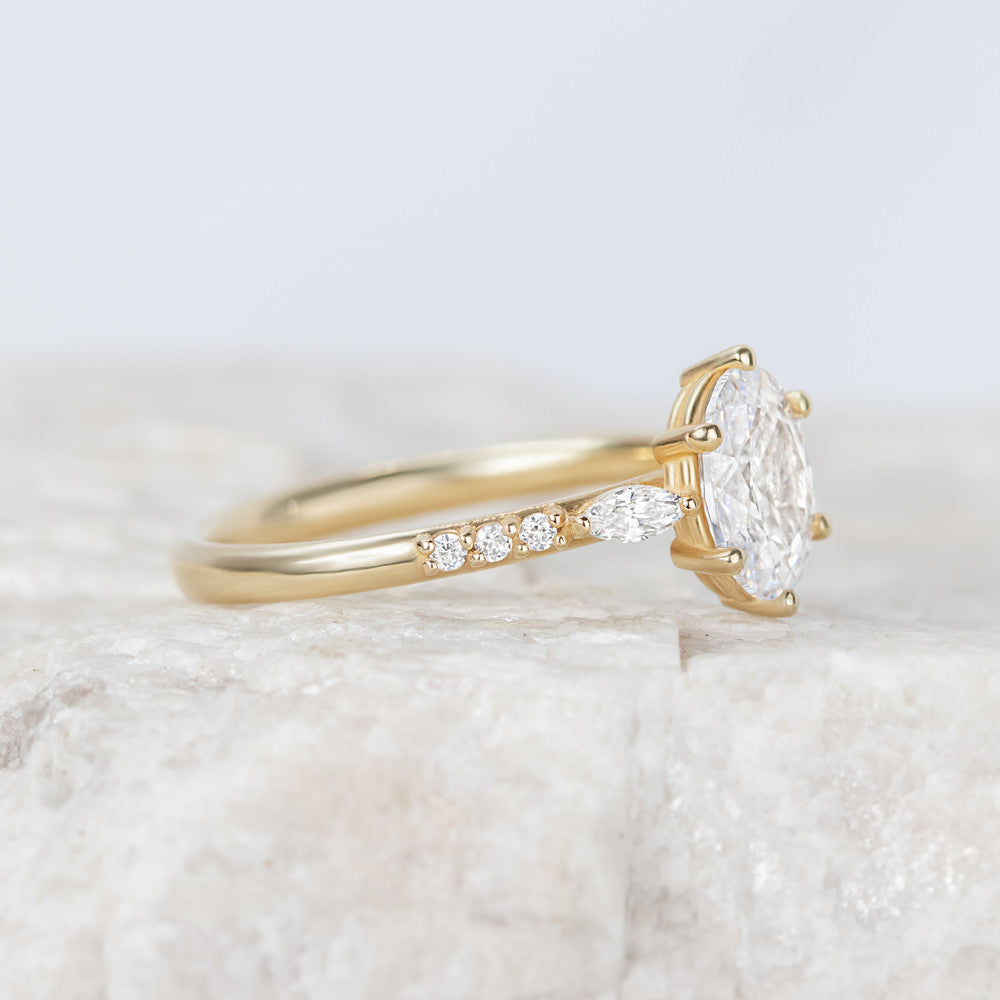 2 CT Round Three Stones Lab Grown Diamond Engagement Ring