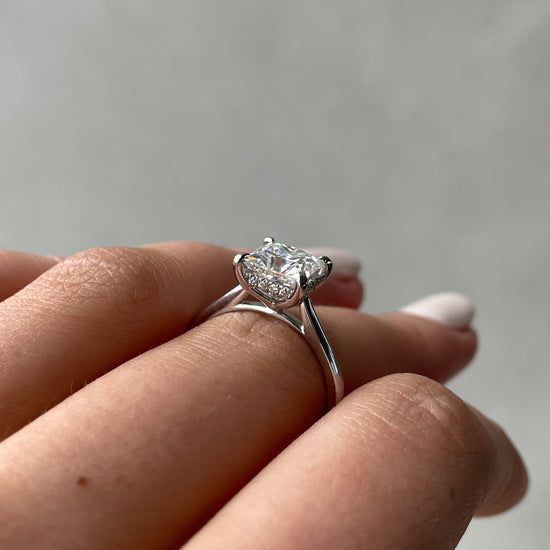 1.50 CT Princess Hidden Halo CVD D/VS2 Diamond Engagement Ring 17