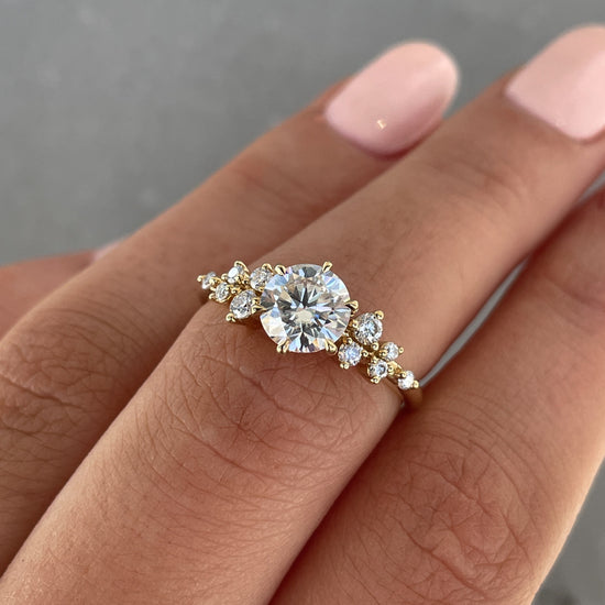 1.61 CT Round Cluster CVD G/VS1 Diamond Engagement Ring 14