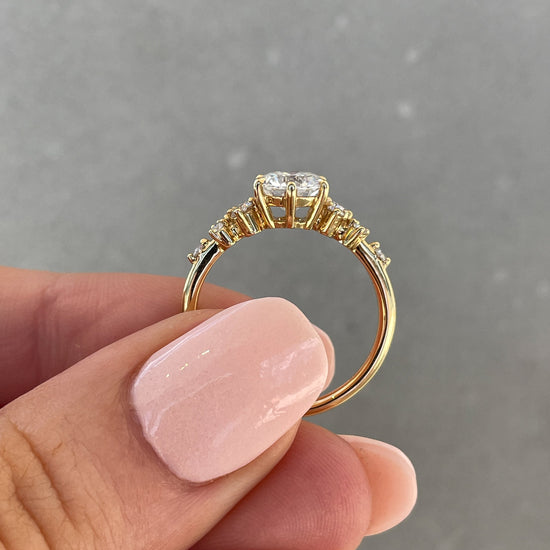 1.61 CT Round Cluster CVD G/VS1 Diamond Engagement Ring 20