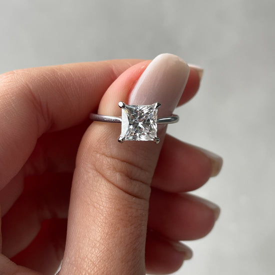 1.50 CT Princess Hidden Halo CVD D/VS2 Diamond Engagement Ring 15