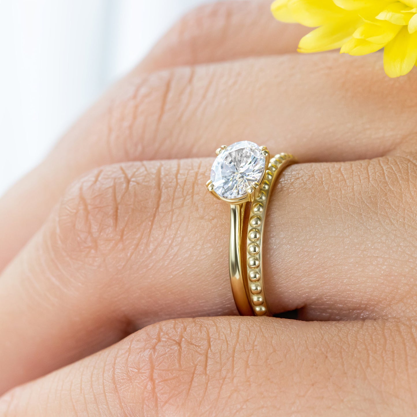 2 CT Round Three Stones Lab Grown Diamond Engagement Ring