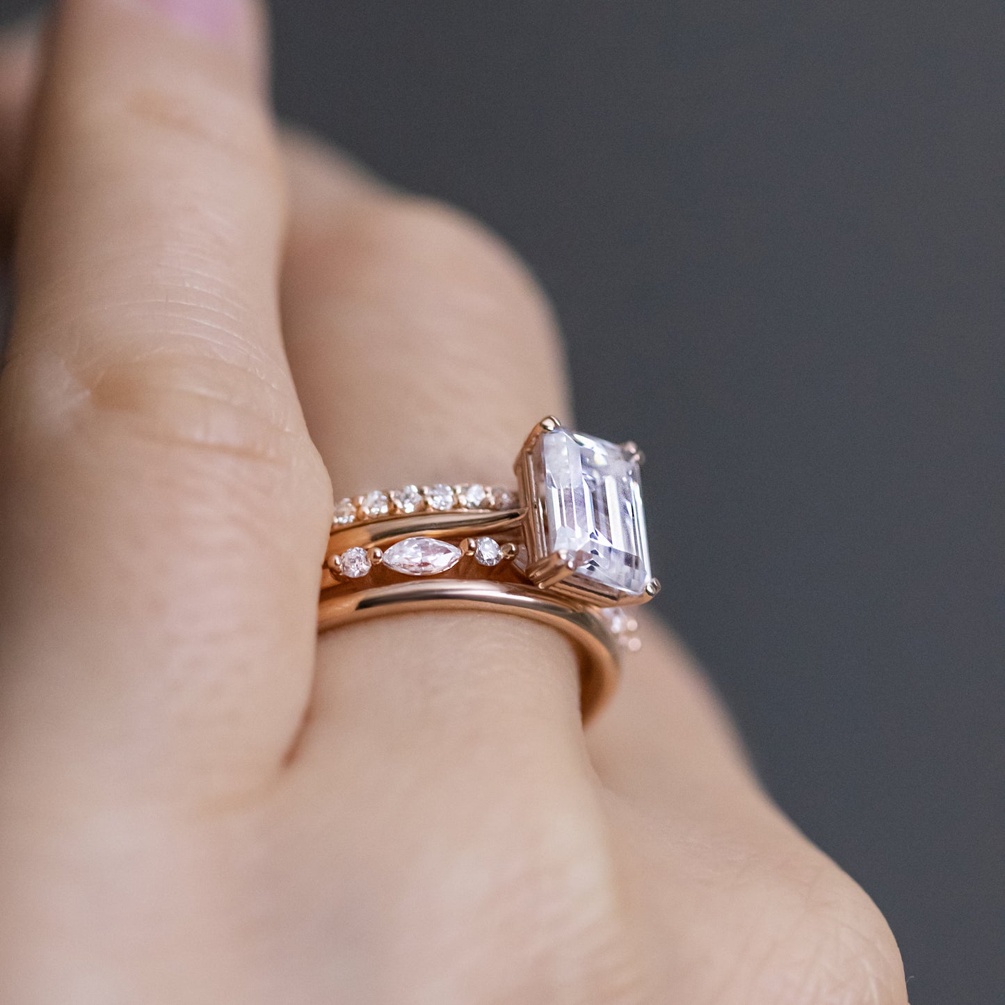 2 CT Round Three Stones Lab Grown Diamond Engagement Ring