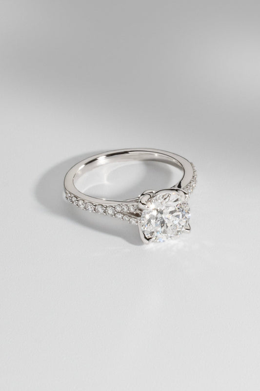 2 CT Round Three Stones Lab Grown Diamond Engagement Ring