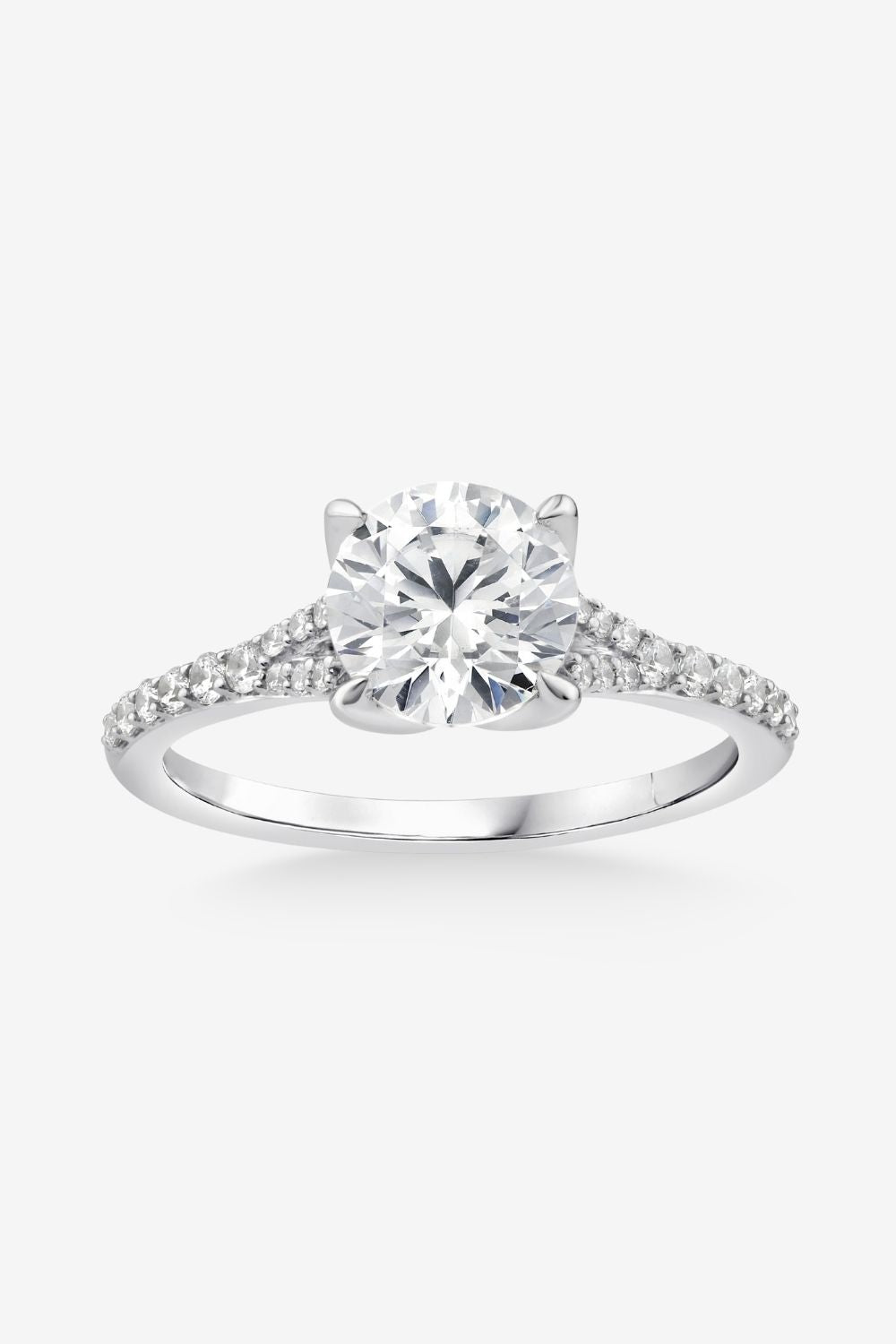 2 CT Round Three Stones Lab Grown Diamond Engagement Ring