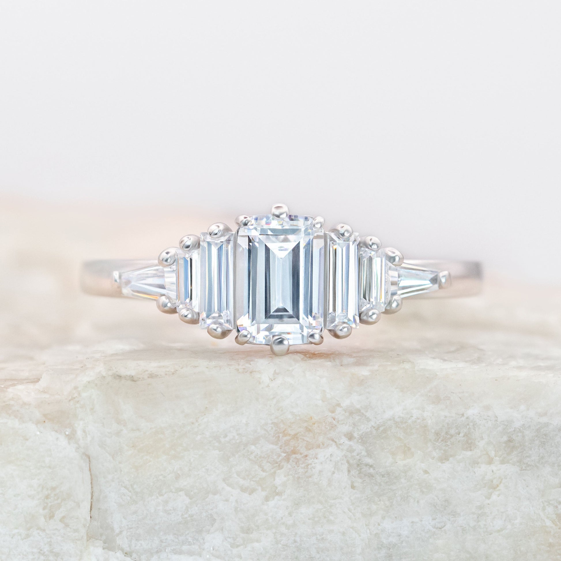 2 CT Round Three Stones Lab Grown Diamond Engagement Ring