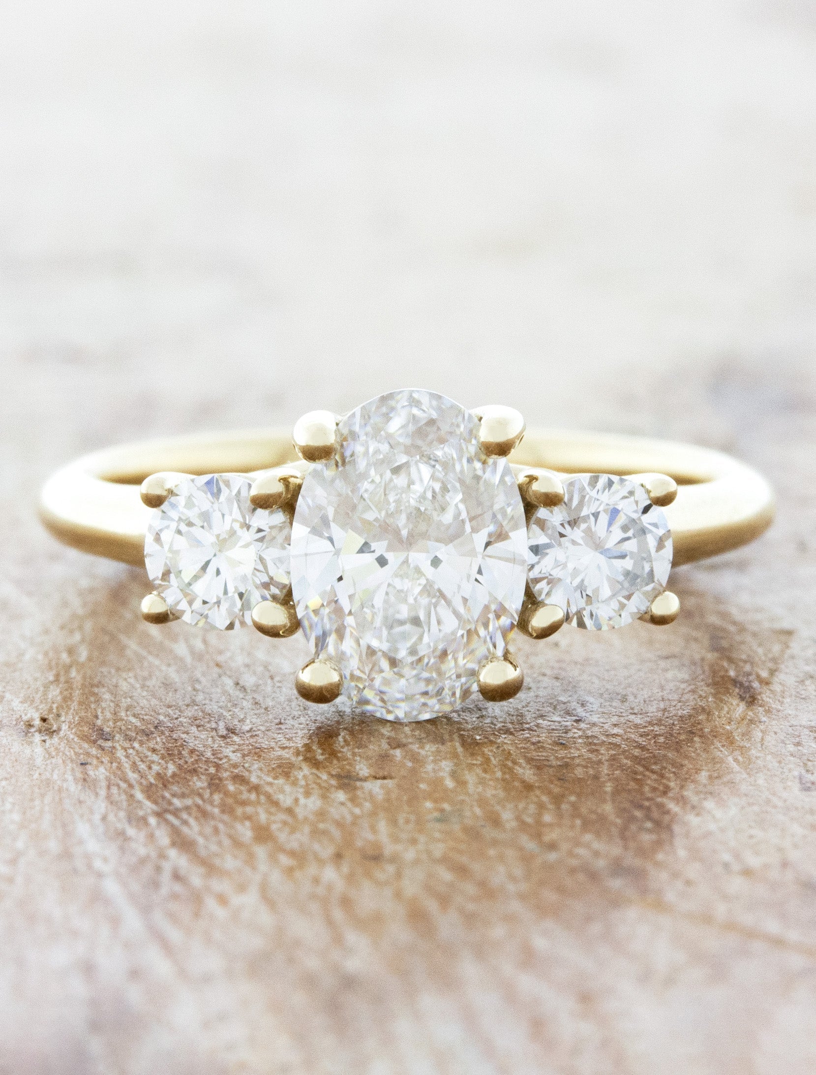 2 CT Round Three Stones Lab Grown Diamond Engagement Ring