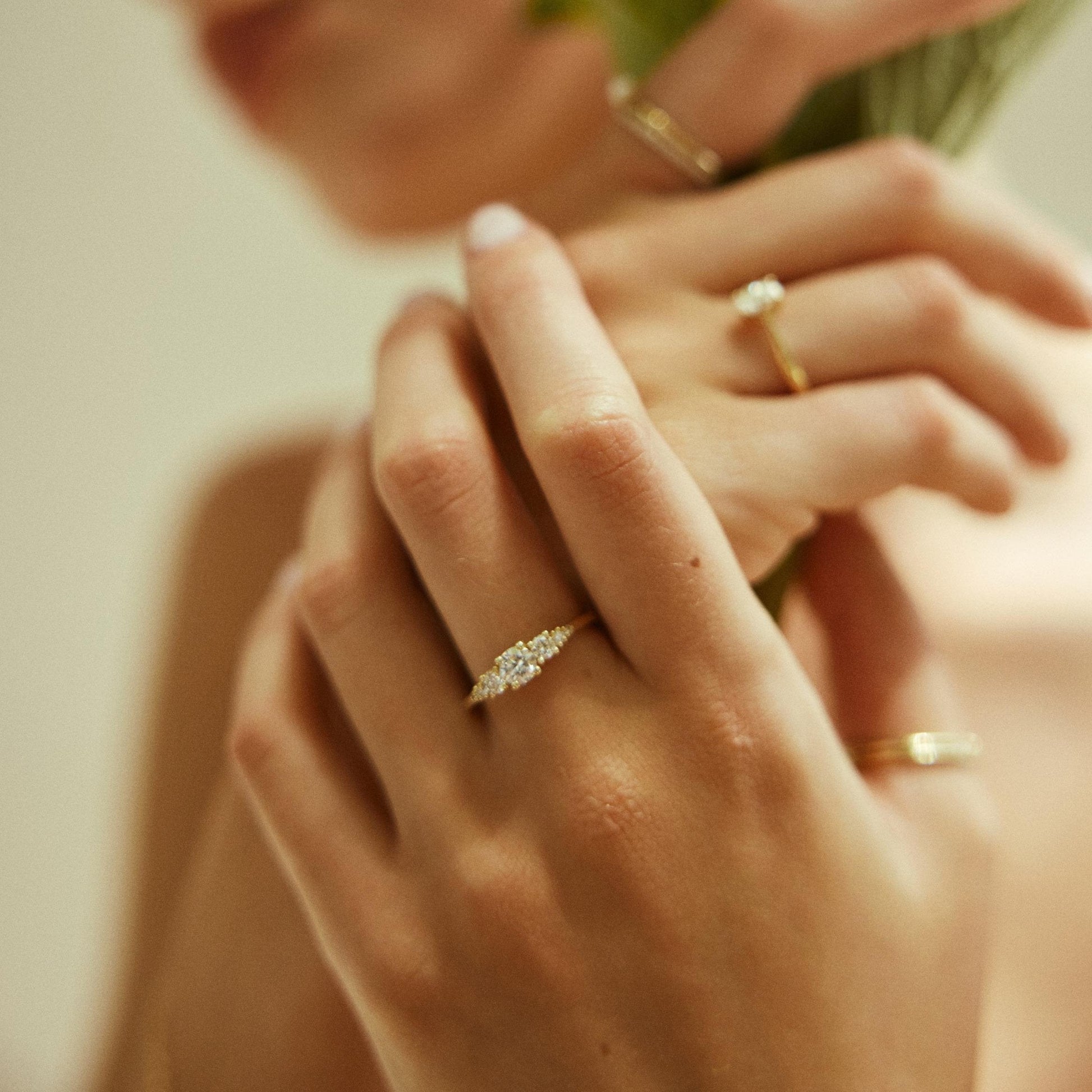 2 CT Round Three Stones Lab Grown Diamond Engagement Ring