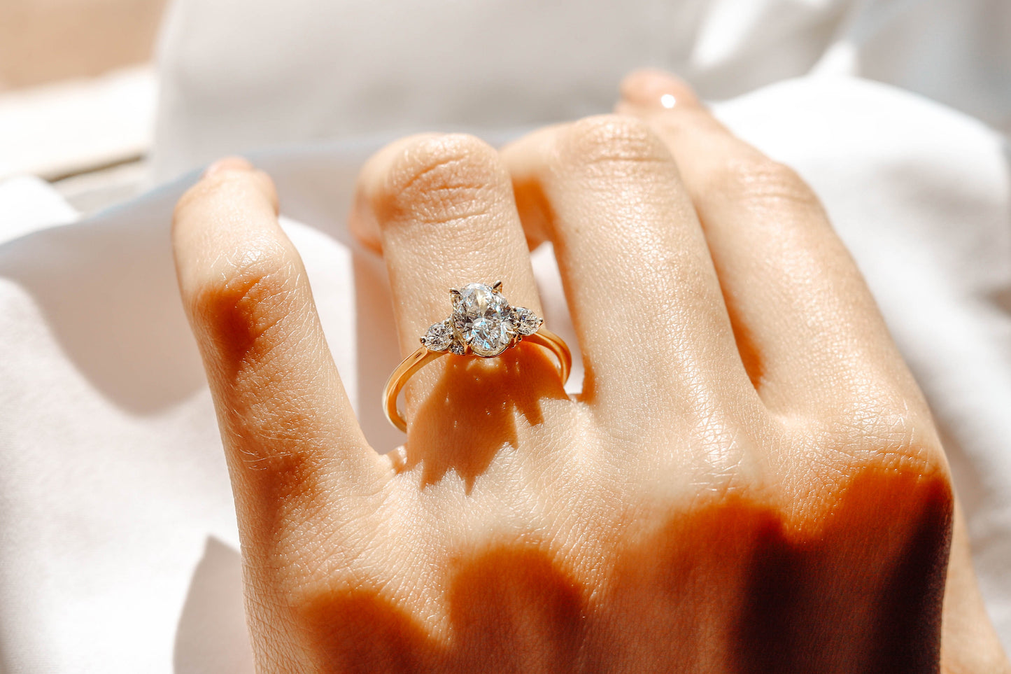 2 CT Round Three Stones Lab Grown Diamond Engagement Ring