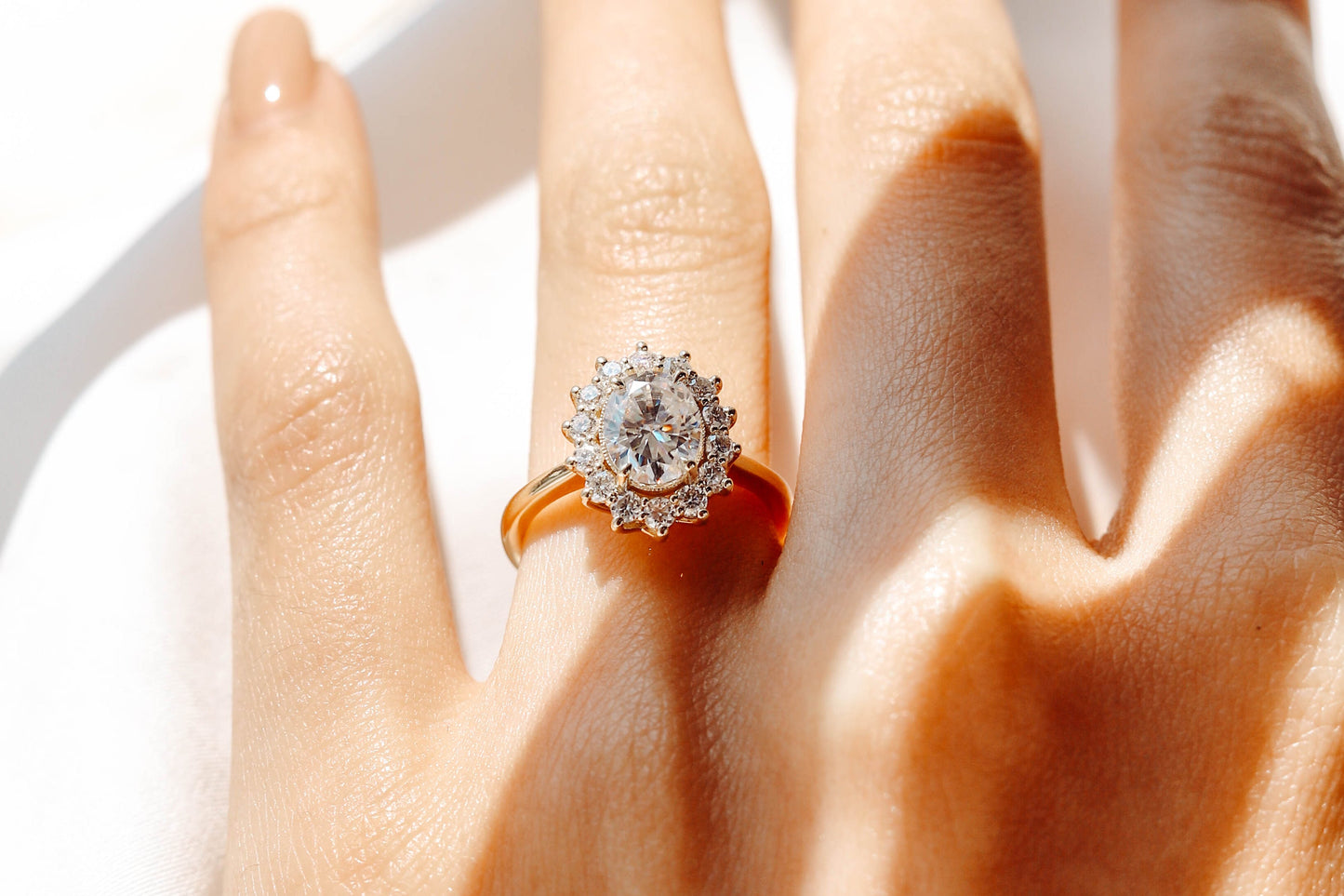 2 CT Round Three Stones Lab Grown Diamond Engagement Ring