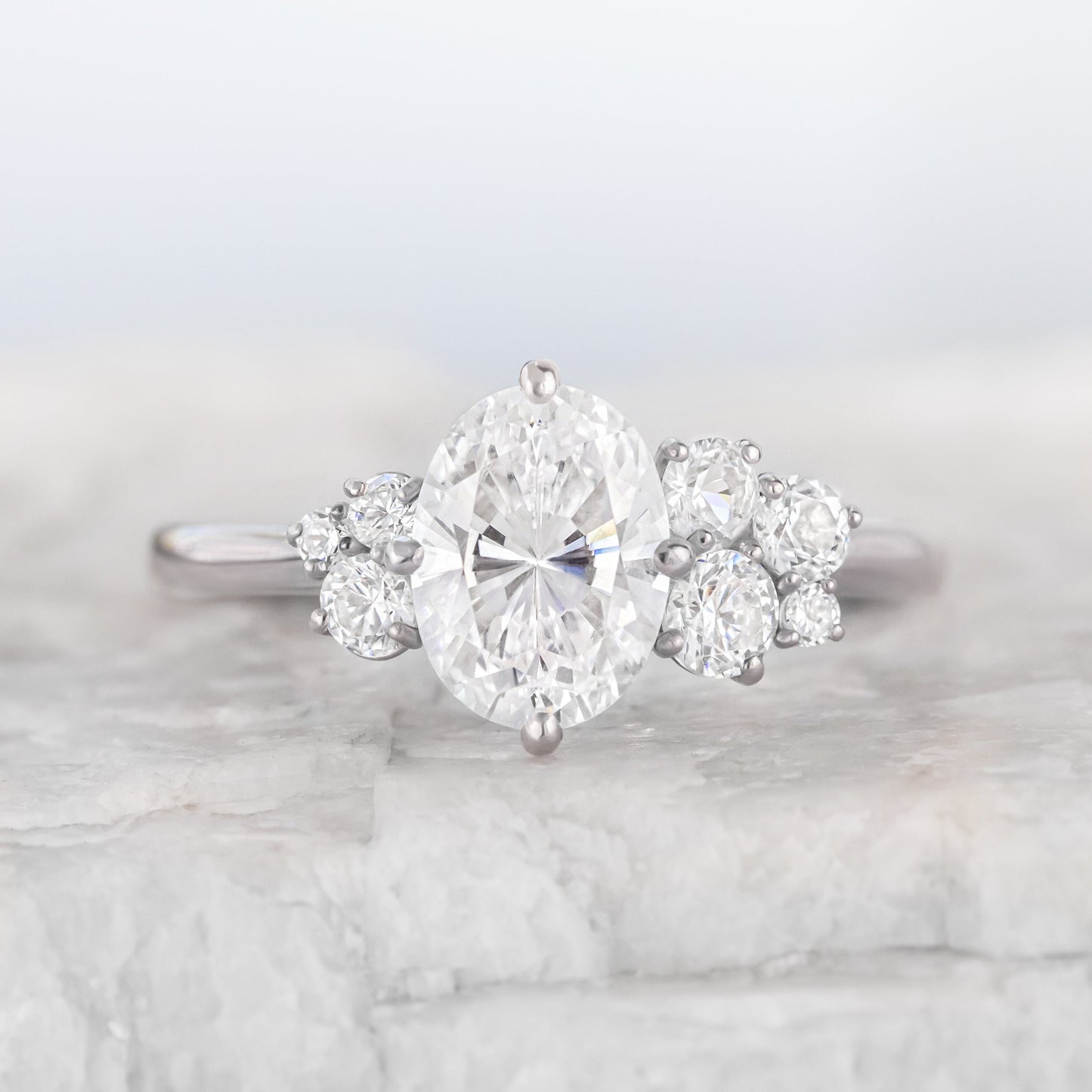 2 CT Round Three Stones Lab Grown Diamond Engagement Ring
