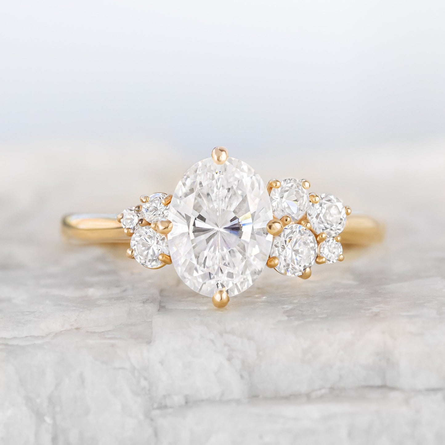 2 CT Round Three Stones Lab Grown Diamond Engagement Ring