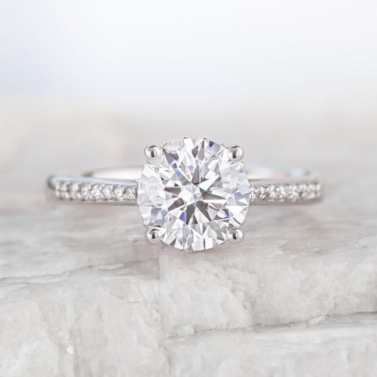 2 CT Round Three Stones Lab Grown Diamond Engagement Ring