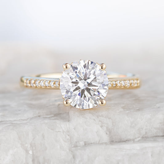 2 CT Round Three Stones Lab Grown Diamond Engagement Ring