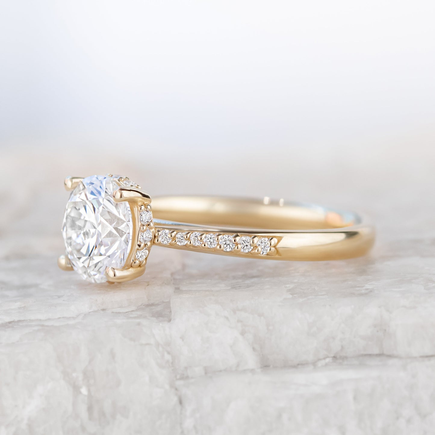 2 CT Round Three Stones Lab Grown Diamond Engagement Ring