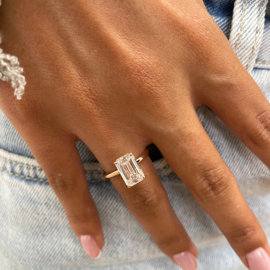 2.58 CT Emerald Solitaire CVD G/VS Diamond Engagement Ring 6