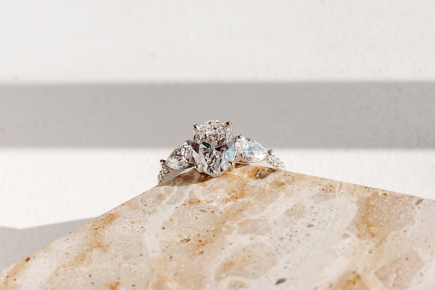 2 CT Round Three Stones Lab Grown Diamond Engagement Ring
