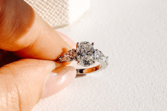 2 CT Round Three Stones Lab Grown Diamond Engagement Ring