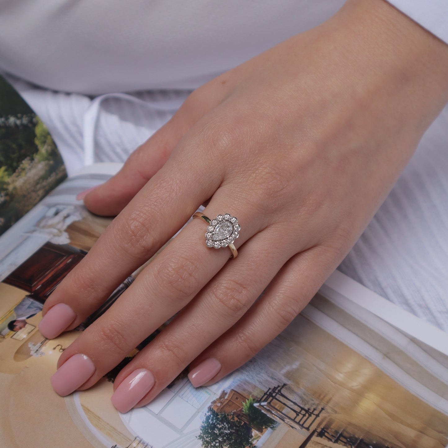 2 CT Round Three Stones Lab Grown Diamond Engagement Ring