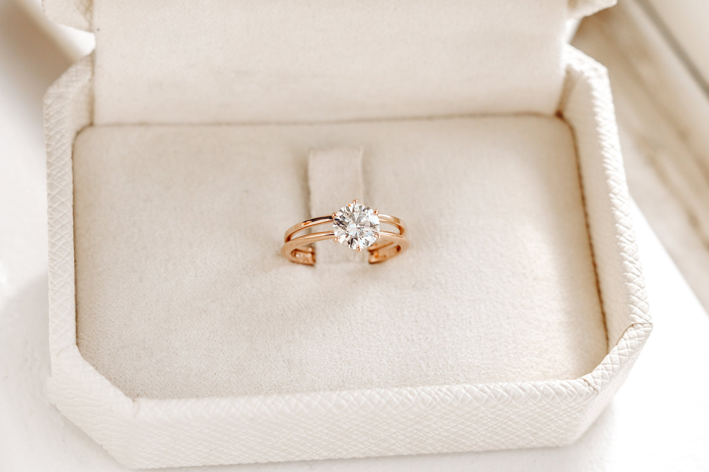 2 CT Round Three Stones Lab Grown Diamond Engagement Ring