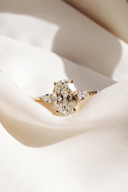 2 CT Round Three Stones Lab Grown Diamond Engagement Ring