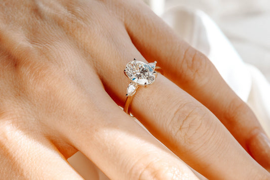 2 CT Round Three Stones Lab Grown Diamond Engagement Ring