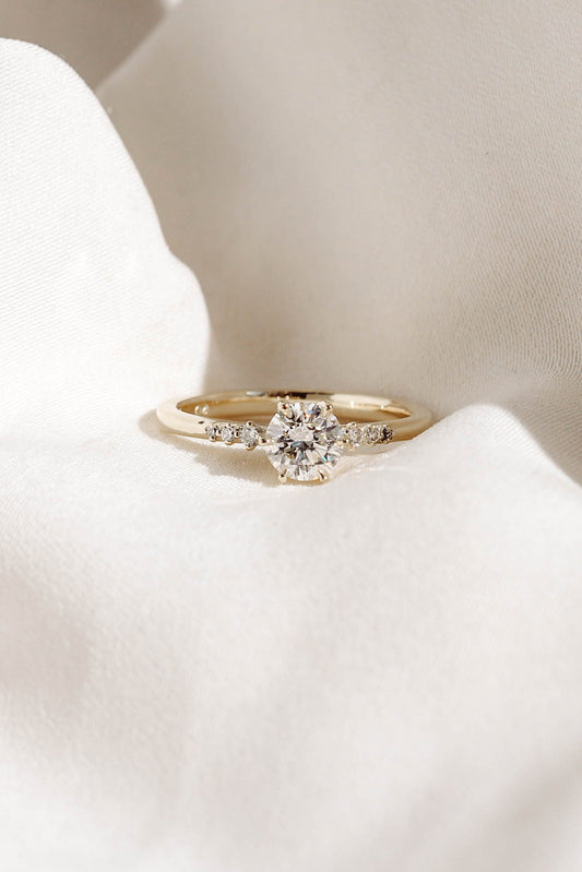 2 CT Round Three Stones Lab Grown Diamond Engagement Ring