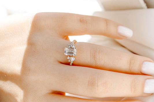 2 CT Round Three Stones Lab Grown Diamond Engagement Ring