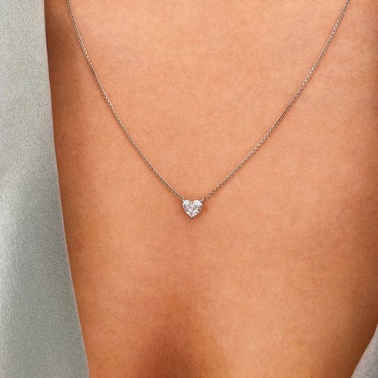 0.7 CT Heart Solitaire CVD F/VS Diamond Necklace 4