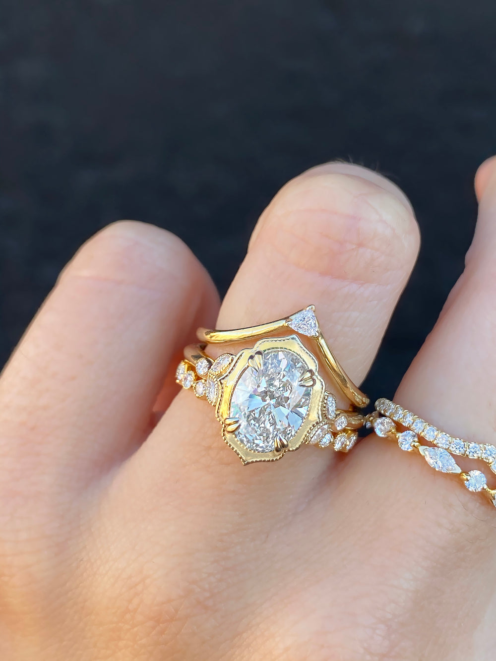 2 CT Round Three Stones Lab Grown Diamond Engagement Ring