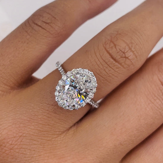 2.58 CT Oval Halo CVD E/VS Diamond Engagement Ring 2