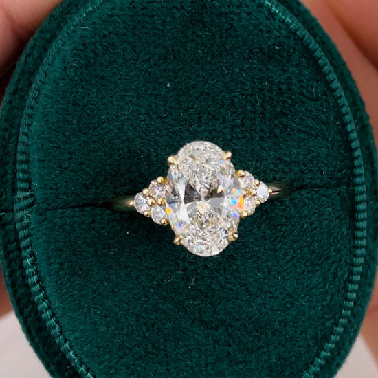 2.42 CT Oval Cut Cluster CVD G/VS Diamond Engagement Ring 10