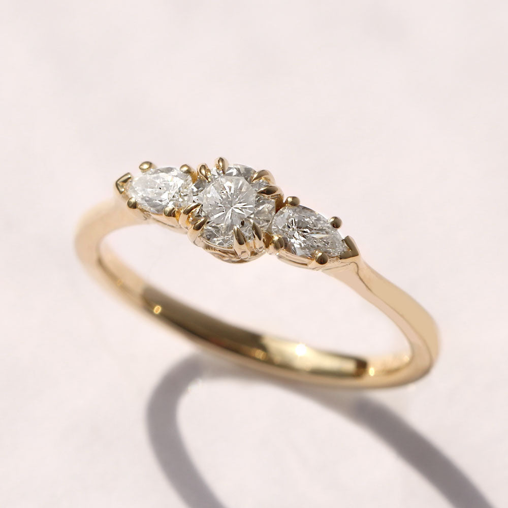 2 CT Round Three Stones Lab Grown Diamond Engagement Ring