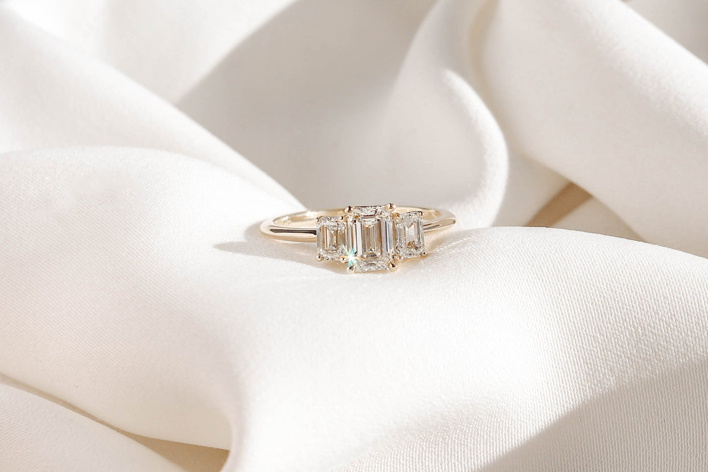 2 CT Round Three Stones Lab Grown Diamond Engagement Ring